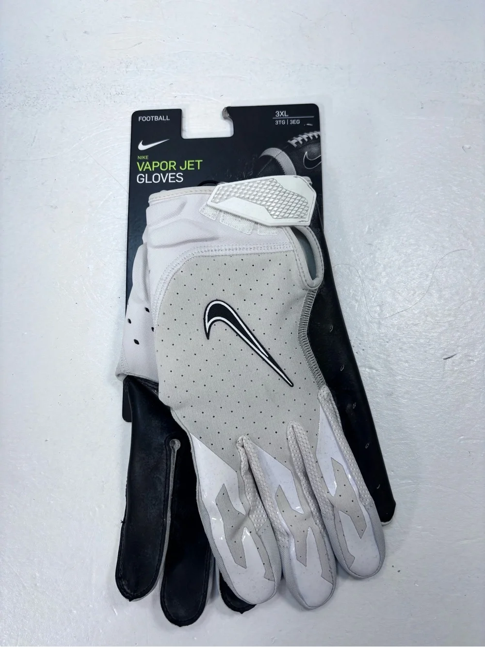 Nike Vapor Jet Football Gloves — White/Black (3XL)